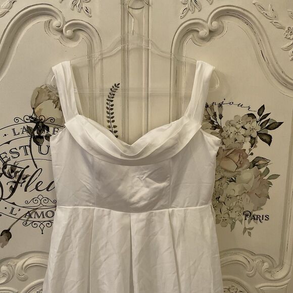 LULUS Extraordinary Vow Dress Women's XL White Maxi Wedding Pockets NWOT - Picture 5 of 12